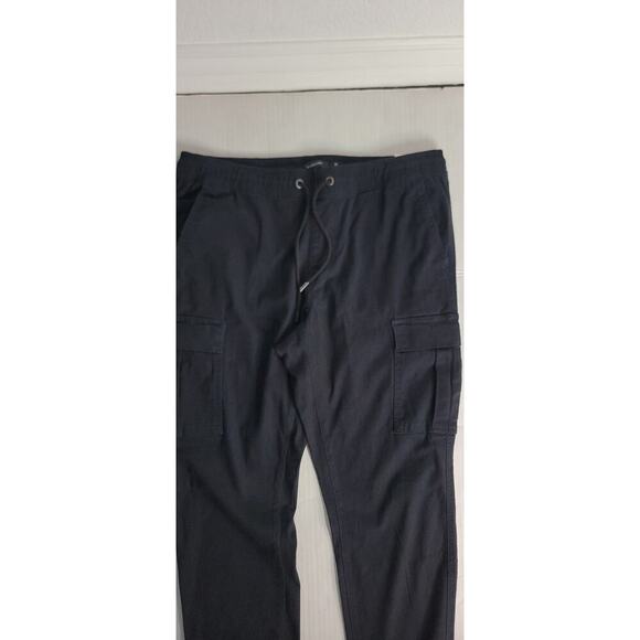 Tahari Pull On Cargo Jogger Pants Womens Medium Black High Rise Pockets Cotton - Picture 3 of 12